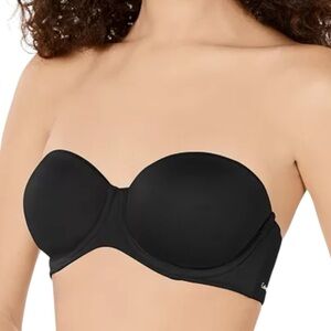 Calvin Klein Lightly Lined Constant Strapless/Strap Bra Black Sz 36DD